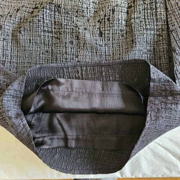 Les Copains Skirt L Knee Length Front Fold Grey Textured Lined Circle Sz EUR 42 - Picture 10 of 14